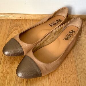Korks Ballet Flats Women's 7 Leather Metallic Office Career Casual Minimalist